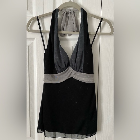 LE CHATEAU women’s glittery black and grey top xx-small - Picture 1 of 5